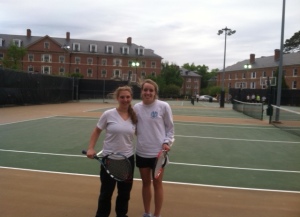 Sallie and I at the tennis court